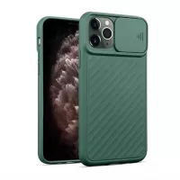 Camera Protect Slide Cover Soft TPU Phone Case for iPhone 11 Pro 5.8 inch - Blackish Green