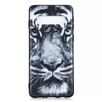 Pattern Printing Embossment TPU Mobile Case for Samsung Galaxy S10 - Tiger