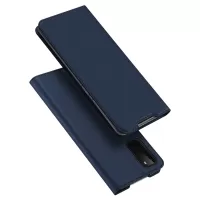 DUX DUCIS Skin Pro Series Card Holder PU Leather Flip Folio Cover Shockproof TPU Interior Case for Samsung Galaxy S20 4G/S20 5G - Dark Blue