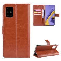 Crazy Horse Skin Leather Wallet Case for Samsung Galaxy S20 4G/S20 5G - Brown