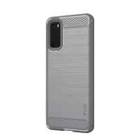 MOFI Carbon Fiber Skin Brushed TPU Back Case for Samsung Galaxy S20 4G/S20 5G - Grey