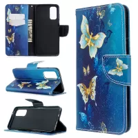 Pattern Printing Wallet Stand Flip Leather Case for Samsung Galaxy S20 4G/S20 5G - Metal Butterflies