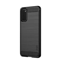 MOFI Carbon Fiber Skin Brushed TPU Back Case for Samsung Galaxy S20 4G/S20 5G - Black