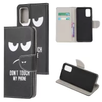 Pattern Printing Cross Texture Leather Wallet Phone Case for Samsung Galaxy S20 4G/S20 5G - Do not Touch