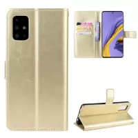 Crazy Horse Skin Leather Wallet Case for Samsung Galaxy S20 4G/S20 5G - Gold
