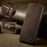 CASEME 013 Series Auto-absorbed Flip Leather Wallet Case for Samsung Galaxy S20 4G/S20 5G - Dark Brown