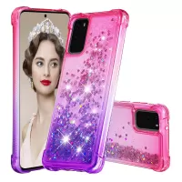 Gradient Glitter Powder Quicksand TPU Case for Samsung Galaxy S20 4G/S20 5G - Rose / Purple