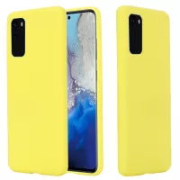 Liquid Silicone Phone Back Cover for Samsung Galaxy S20 4G/S20 5G - Yellow
