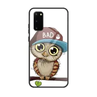 Pattern Printing Glass Back + TPU Cell Phone Case for Samsung Galaxy S20 4G/S20 5G - Owl