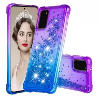 Gradient Glitter Powder Quicksand TPU Case for Samsung Galaxy S20 4G/S20 5G - Purple / Dark Blue
