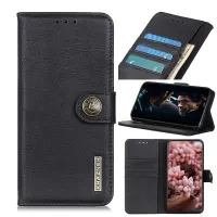 KHAZNEH Wallet Stand Leather Cell Phone Cover Casing for Samsung Galaxy S20 4G/S20 5G - Black