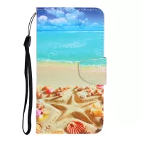 Pattern Printing PU Leather Wallet Phone Cover for Samsung Galaxy S20 4G/S20 5G - Beach