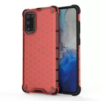 Honeycomb Pattern Shock-proof TPU + PC Hybrid Case for Samsung Galaxy S20 4G/S20 5G - Red