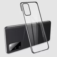 X-LEVEL Dawn Series Electroplated Clear Plastic Cover for Samsung Galaxy S20 4G/S20 5G - Black