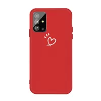 Heart Pattern Matte TPU Mobile Case for Samsung Galaxy S20 4G/S20 5G - Red