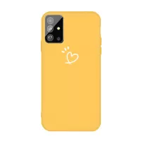 Heart Pattern Matte TPU Mobile Case for Samsung Galaxy S20 4G/S20 5G - Yellow
