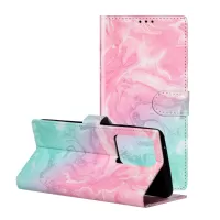Pattern Printing Magnetic Leather Wallet Phone Cover for Samsung Galaxy S20 4G/S20 5G - Pink/Blue