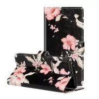 Pattern Printing Magnetic Leather Wallet Phone Cover for Samsung Galaxy S20 4G/S20 5G - Pink Flower