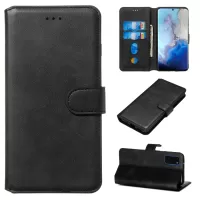 With Wallet Stand Flip Leather Phone Covering for Samsung Galaxy S20 4G/S20 5G - Black