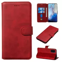 With Wallet Stand Flip Leather Phone Covering for Samsung Galaxy S20 4G/S20 5G - Red