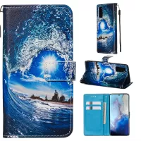 Pattern Printing Leather Wallet Case for Samsung Galaxy S20 4G/S20 5G - Wave