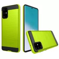 For Samsung Galaxy S20 4G/S20 5G Brushed PC + TPU Hybrid Cell Phone Cover - Green