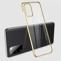 X-LEVEL Dawn Series Electroplated Clear Plastic Cover for Samsung Galaxy S20 4G/S20 5G - Gold