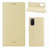 VILI DMX Cross Skin Leather Shell Case for Samsung Galaxy S20 4G/S20 5G - Gold