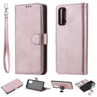 KT Leather Series-3 Detachable 2-in-1 PU Leather Wallet Case for Samsung Galaxy S20 4G/S20 5G - Rose Gold