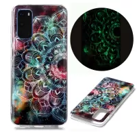 Noctilucent TPU Pattern Printing IMD Cover Shell for Samsung Galaxy S20 4G/S20 5G - Mandala Flower