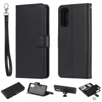KT Leather Series-3 Detachable 2-in-1 PU Leather Wallet Case for Samsung Galaxy S20 4G/S20 5G - Black