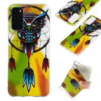 Noctilucent IMD TPU Phone Case for Samsung Galaxy S20 4G/S20 5G - Owl Dream Catcher