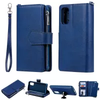 Magnetic KT Leather Series-3 Detachable 2-in-1 Zipper Wallet Stand Leather Case for Samsung Galaxy S20 4G/S20 5G - Blue