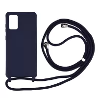 Soft TPU Mobile Phone Case with Multi-function Strap for Samsung Galaxy S20 4G/S20 5G - Dark Blue
