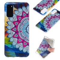 Noctilucent IMD TPU Phone Case for Samsung Galaxy S20 4G/S20 5G - Flower Pattern