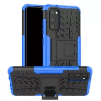 Cool Tyre Texture PC + TPU Hybrid Phone Cover with Kickstand for Samsung Galaxy S20 4G/S20 5G - Blue