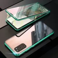 Magnetic Installation Detachable Design Metal Frame + Tempered Glass Full Protection Phone Case Phone Cover [Support Fingerprint Unlock] for Samsung Galaxy S20 4G/S20 5G - Green