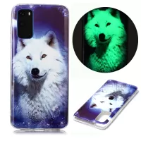 Noctilucent TPU Pattern Printing IMD Cover Shell for Samsung Galaxy S20 4G/S20 5G - Dog