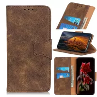 Retro Design Split Leather Wallet Case for Samsung Galaxy S20 4G/S20 5G - Coffee