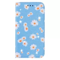 Daisy Skin Flash Powder Leather with Card Holder Case for Samsung Galaxy S20 4G/S20 5G - Blue