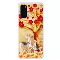 Printing Surface Unique TPU Case for Samsung Galaxy S20 4G/S20 5G - Reindeer and Tree