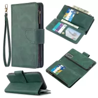 Zipper Pocket Detachable 2-in-1 Leather Wallet Stand Phone Case for Samsung Galaxy S20 4G/S20 5G - Green