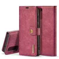 DG.MING For Samsung Galaxy S20 4G/S20 5G Detachable 2-in-1 Anti-scratch Split Leather Wallet Shell + PC Back Case - Red