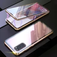 Magnetic Installation Detachable Design Metal Frame + Tempered Glass Full Protection Phone Case Phone Cover [Support Fingerprint Unlock] for Samsung Galaxy S20 4G/S20 5G - Gold