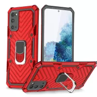 Rotatable Finger Ring Kickstand PC + TPU Hybrid Back Case for Samsung Galaxy S20 4G/S20 5G - Red