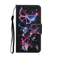 Stand Cover Wallet Pattern Printing Leather Case for Samsung Galaxy S20 4G/S20 5G - Luminous Butterfly