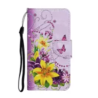 Stand Cover Wallet Pattern Printing Leather Case for Samsung Galaxy S20 4G/S20 5G - Yellow Flower
