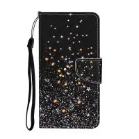 Stand Cover Wallet Pattern Printing Leather Case for Samsung Galaxy S20 4G/S20 5G - Glittery Element