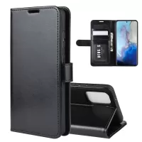Crazy Horse Leather Wallet Stand Phone Case for Samsung Galaxy S20 4G/S20 5G - Black