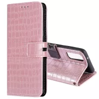 Crocodile Texture Wallet Stand Flip Leather Case for Samsung Galaxy S20 4G/S20 5G - Pink